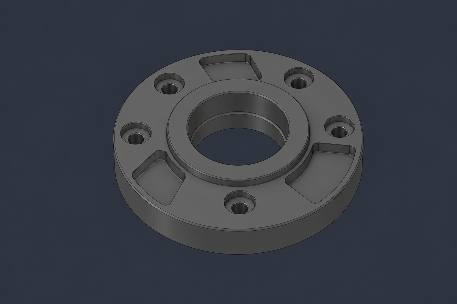 Circular adapter plate CAD concept model
