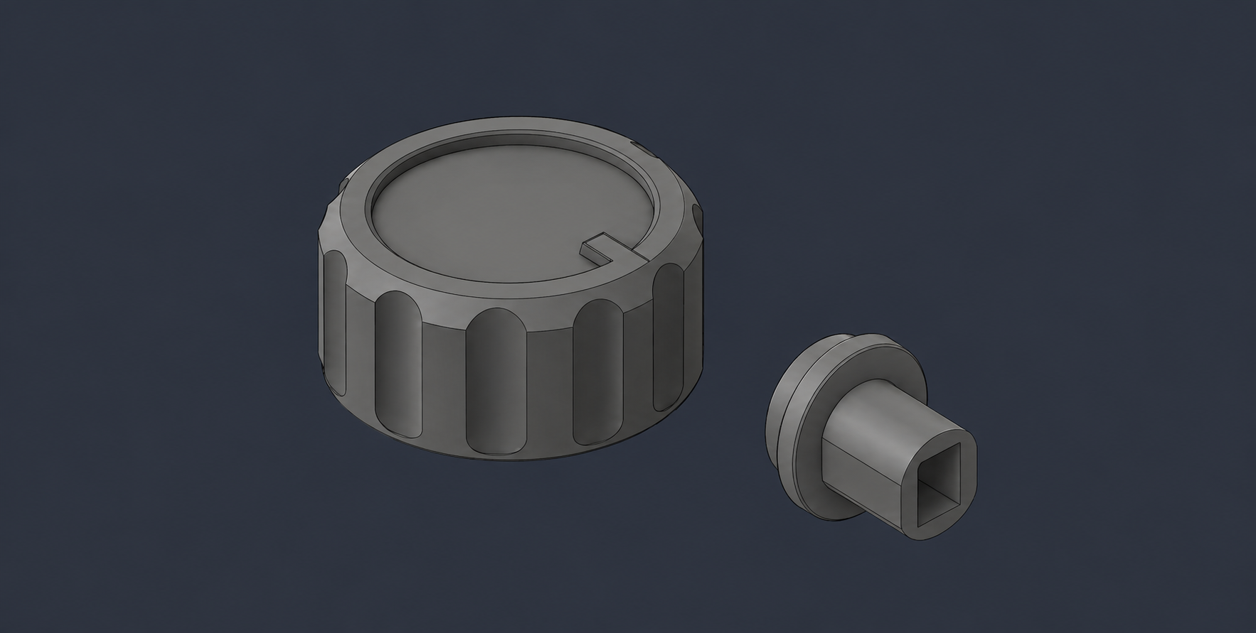 Rotary knob & insert CAD concept model